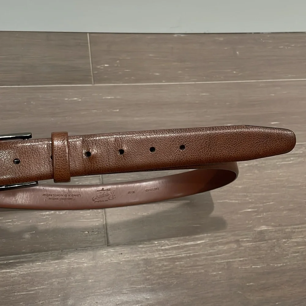 Men’s Original Penguin classic work office leather belt brown. Size 36